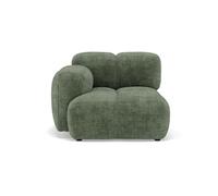 Grace - module d'assise gauche en velours texturé - Vert sauge