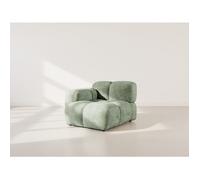 Lisa Design - Grace - Module d'assise Gauche en Velours texturé, Vert Sauge