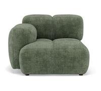 Lisa Design - Grace - Module d'assise Gauche en Velours texturé, Vert Sauge