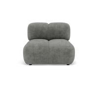Lisa Design - Grace - Module d'assise sans accoudoir en Velours texturé, Gris