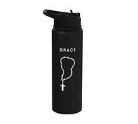 Grace Rosaire - Chaîne de prière religieuse chrétienne minimaliste Stainless Steel Insulated Water Bottle