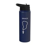 Grace Rosaire - Chaîne de prière religieuse chrétienne minimaliste Stainless Steel Insulated Water Bottle