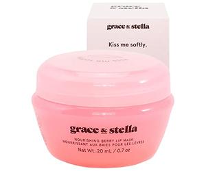 Grace & Stella - Kiss Me Softly Baume à Lèvre Hydratant aux Baies Primé 20mL, Masque Lèvre de Jour Comme de Nuit, Soins pour les Lèvres Gercées et Séches - Vegan & Sans Cruauté