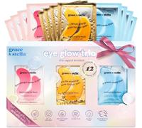 grace & stella Masque Yeux Patch Yeux Anti Cernes en Gel Trio de Patch Yeux Gel, Masques Yeux Vegan, Traite les Cernes, Idéal comme Cadeau Anniversaire Femmes, Saint-Valentin [12 Paires, 3 Couleurs]