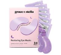 grace & stella - Masque Yeux Primé Patch Yeux Anti Cernes en Gel - Réduit les Cernes Sous les Yeux, Anti Rides et Poche - Vegan & Cruelty-Free [24 Paires, Violet]