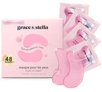 grace & stella - Masque Yeux Primé Patch Yeux Anti Cernes en Gel - Réduit les Cernes Sous les Yeux, Anti Rides et Poche - Vegan & Cruelty-Free [48 Paires, Rose]