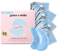 grace & stella - Masque Yeux Primé Patch Yeux Anti Cernes en Gel - Réduit les Cernes Sous les Yeux, Anti Rides et Poche - Vegan & Cruelty-Free [48 Paires, Bleu]