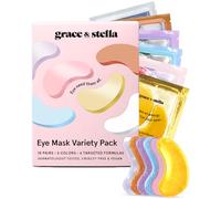 grace & stella Pack Variété de Masques Sous les Yeux - 18 Paires de Patchs Sous les Yeux pour Cernes - Avec 6 Couleurs (3 Paires/Couleur) - Masques en Gel pour Yeux Gonflés pour Femmes - Cadeaux de