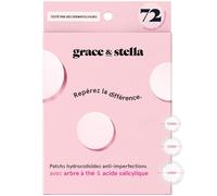 grace & stella Patch Hydrocolloïde pour le Visage - Testés par des Dermatologues, Vegan, Non Testés sur les Animaux - Patchs pour Imperfections [Ronds, Différentes tailles, 72 unités]