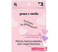 grace & stella Patch Hydrocolloïde pour le Visage - Testés par des Dermatologues, Vegan, Non Testés sur les Animaux - Patchs pour Imperfections [Coeur, 72 unités]