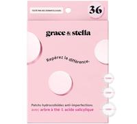 grace & stella Patch Hydrocolloïde pour le Visage - Testés par des Dermatologues, Vegan, Non Testés sur les Animaux - Patchs pour Imperfections [Ronds, Différentes tailles, 36 unités]