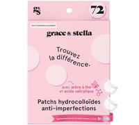 grace & stella Patch Hydrocolloïde pour le Visage - Testés par des Dermatologues, Vegan, Non Testés sur les Animaux - Patchs pour Imperfections [Ronds, 72 unités]