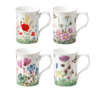 Grace Teaware Bone China Coffee Tasses de th 9 onces Assortiment de 4 (prairie) (prairie)