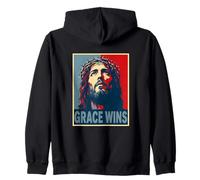 Grace Wins Jésus-Christ Chrétien Pâques Foi Espoir Sweat à Capuche