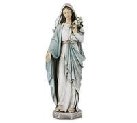 Grace4Joy Statue de la Vierge Marie, 35,6 cm, statue de la Madone peinte à la main, décoration élégante pour la maison, figurine de Sainte Marie tenant des lys, collection Renaissance