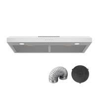 GRACEALL Hotte d'aération sous armoire de 76,2 cm, extracteur de cuisine convertible sans conduit, ventilateur d'échappement en acier inoxydable, filtre à charbon et tuyau d'échappement inclus