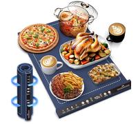 GRACEALL Tapis Chauffant Alimentaire Électrique, Tapis Chauffant en Silicone pour Buffet, Fêtes, Réunions avec 8 Températures Réglables, Maintien au Chaud 24H