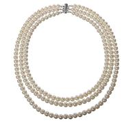 GRACEART Anne Boleyn Collier ras du cou en fausses perles vintage pour femme et fille 3 couches, Perle synthétique, Fausses perles.