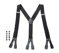 GRACEART Bretelles élastiques réglables en forme de Y pour homme avec extrémités en cuir - Noir - Taille Unique