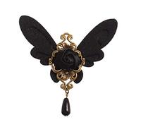 GRACEART Broche Papillon Noire Victorienne Lolita Girl Broche Gothique de Poitrine Broche de Revers Vintage