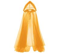 GRACEART Cape à capuche médiévale en tulle pour femme - Longue cape à capuche pour cosplay, vampire vintage, horreur, mariée, Orange, taille unique
