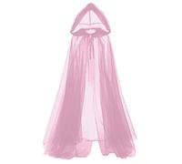 GRACEART Cape à capuche médiévale en tulle pour femme - Longue cape à capuche pour cosplay, vampire vintage, horreur, mariée, rose, taille unique