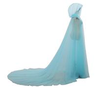 GRACEART Cape de mariée à capuche longue en tulle pour elfe de mariage, bleu clair, Taille unique