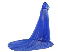 GRACEART Cape de mariée à capuche longue en tulle pour elfe de mariage, bleu, Taille unique