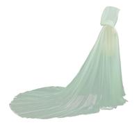 GRACEART Cape de mariée à capuche longue en tulle pour mariage, robe de chapelle en dentelle, voile mantille, Vert-2, taille unique