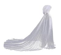 GRACEART Cape de Mariée Longue en Tulle Robe de Mariée Costumes pour Halloween, Blanc-1, Taille unique
