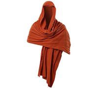 GRACEART Châle, écharpe, capuche, écharpe, cape, châle, médiéval, magicien, mage, costume enveloppant, cape avec broche, rouge rouille, 230cm X 130cm