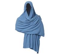 GRACEART Châle, écharpe, capuche, écharpe, cape, châle, médiéval, magicien, mage, costume enveloppant, cape avec broche, bleu, 230cm X 130cm