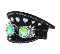 GRACEART Chapeau de capitaine militaire à paillettes pour femme avec lunettes