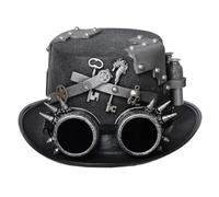 GRACEART Chapeaux haut de forme steampunk unisexe avec lunettes pour femmes et hommes, E, Head circumferences=61cm