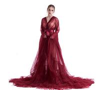 GRACEART Élégante Robe De Maternité Photoshoot Robe De Soirée De Mariage Maxi Robes (Vin Rouge, M)