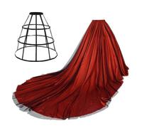 GRACEART Femme Longue Jupe Maxi pour Soirée Mariée Haute Taille Vintage Tulle avec Petticoat (Rouge)