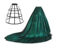 GRACEART Femme Longue Jupe Maxi pour Soirée Mariée Haute Taille Vintage Tulle avec Petticoat (Vert)