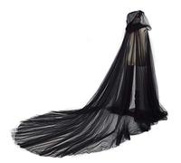 GRACEART Femme Tüll Cape de Mariée pour Mariage Soirée Longueur Mousseline (Noir)