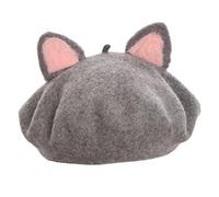 GRACEART Femmes Fait A La Main Lolita Béret Chapeau Oreille De Chat (Gris)