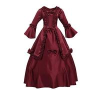 GRACEART Femmes Victorienne Rococo Robe avec Jupon Medieval Carnaval Royal Vêtements (Rouge, L)