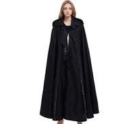 GRACEART Halloween Party Cape Longue avec Capuche en Cosplay Costume (Noir)