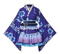 GRACEART Japonais Yukata Kimono Costume Ensemble de Cosplay, Blue, Taille unique