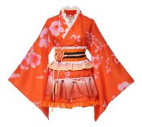 GRACEART Japonais Yukata Kimono Costume Ensemble de Cosplay (Orange, S)