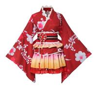 GRACEART Japonais Yukata Kimono Costume Ensemble de Cosplay (Rouge, S)