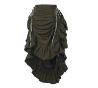 GRACEART Jupe Steampunk Victorienne pour Femmes, Style Gothique, Ajustable, avec Volants, Jupe Vintage pour Halloween, Costume de Vampire Médiéval, M