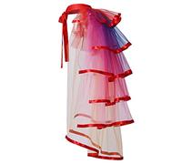 Graceart Jupe tutu steampunk en dentelle avec ceinture, noir, Arc-en-ciel, taille unique