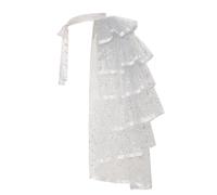 Graceart Jupe tutu steampunk en dentelle avec ceinture, noir, Blanc argenté, taille unique