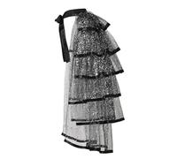 Graceart Jupe tutu steampunk en dentelle avec ceinture, noir, noir/argenté, taille unique