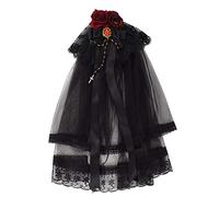 GRACEART Lolita Coiffe gothique punk vampire pour fille Motif floral Noir/rouge (Style-02)