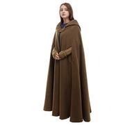 GRACEART Longue Cape à Capuche Poncho Veste Blouson Manteau Robes Chaude (Vert d'armée -Long)